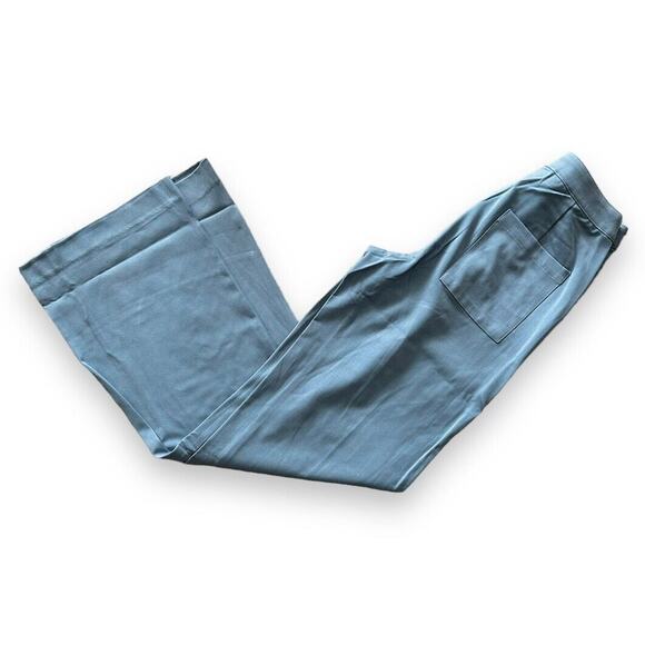 New WeWoreWhat Women's Blue Storm Relaxed Wide Leg Suiting Twill Trouser Pants 2 - Picture 3 of 5